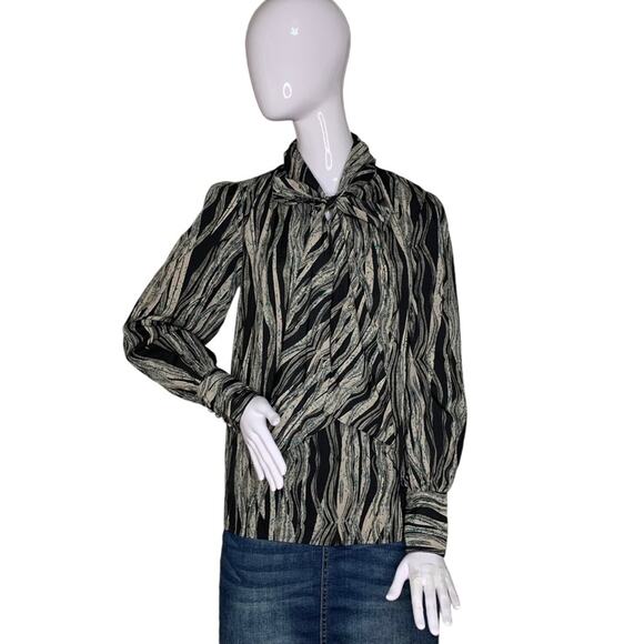 W118 by Walter Baker Blouse Long Sleeve Tie on Neck Size S - Picture 1 of 14